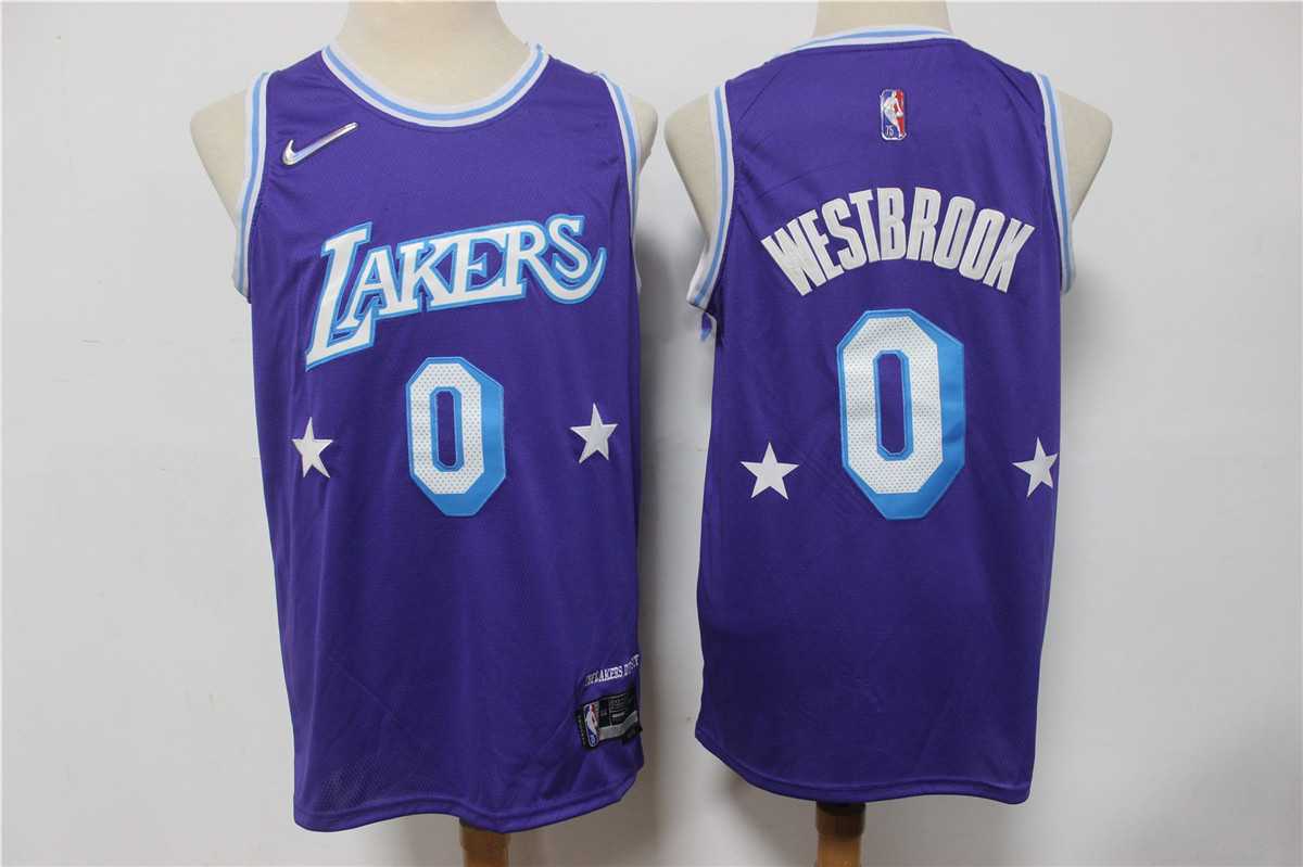 Lakers 0 Russell Westbrook Purple Nike Diamond 75th Anniversary City Edition Swingman Jersey,We sell and wholesale Lakers 0 Russell Westbrook Purple Nike Diamond 75th Anniversary City Edition Swingman Jersey on line form chian!